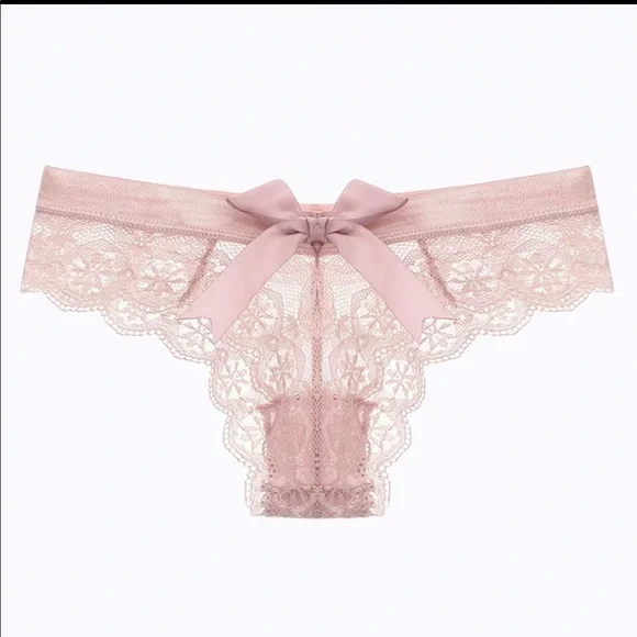 (Last 2) Sexy lace bow thong transparent panty in SAGE GREEN lace - Picture 9 of 15